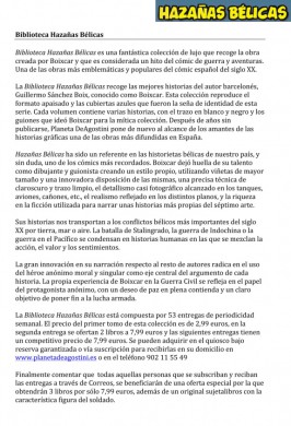 Nota de prensa Hazanas Belicas