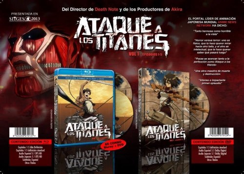 Los estuches de las ediciones en Blu-ray y DVD de Selecta Visión para "Ataque a los Titanes"