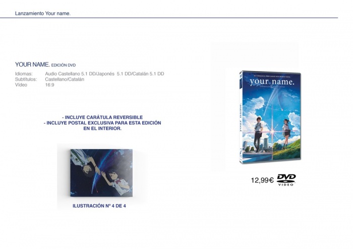 dición DVD Your name Selecta Visión