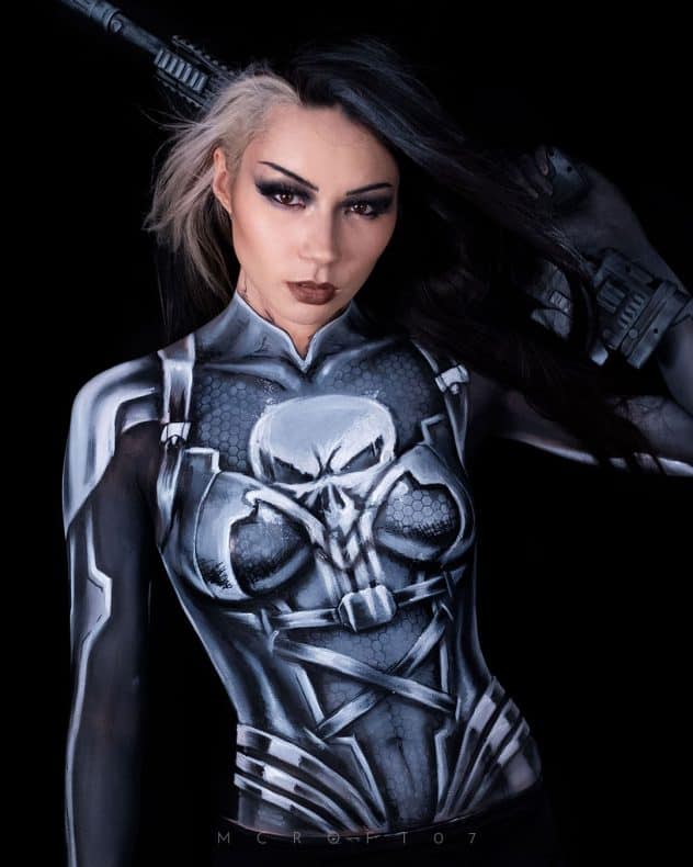 Melissa Croft - Cosplay - Bodypaint - El Castigador - Universo Marvel