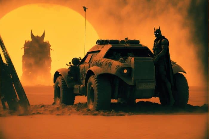 Universo Batman - Batman - Mad Max - Batman Midjourney - DC - Inteligencia Artificial - IA - AI -