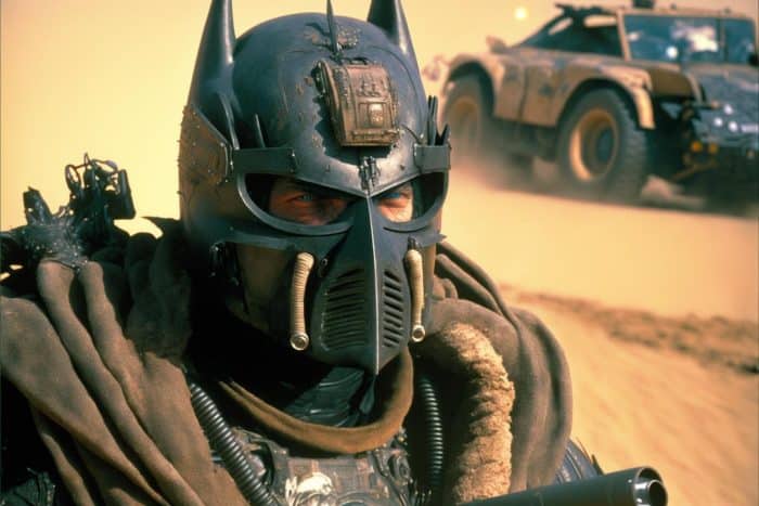 Universo Batman - Batman - Mad Max - Batman Midjourney - DC - Inteligencia Artificial - IA - AI -