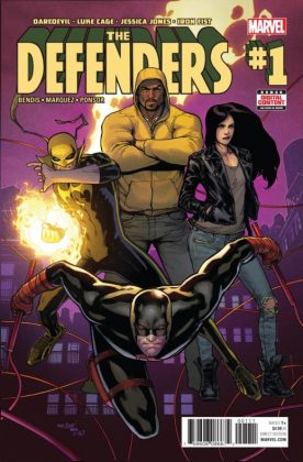 Brian Michael Bendis, Daredevil, David Marquez, Defensores, Jessica Jones, Luke Cage, Marvel, Puño de Hierro, The Defenders