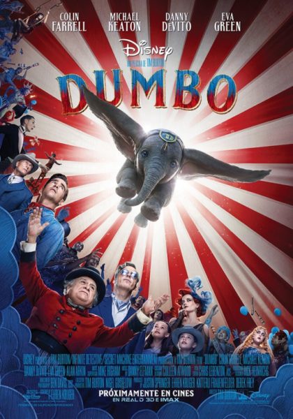 Colin Farrell, Dumbo, Eva green, Michael Keaton, Nico Parker, Tim Burton