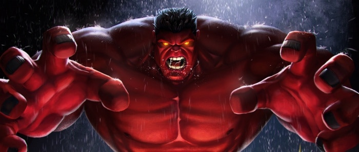 Villanos - Marvel red hulk capitán américa