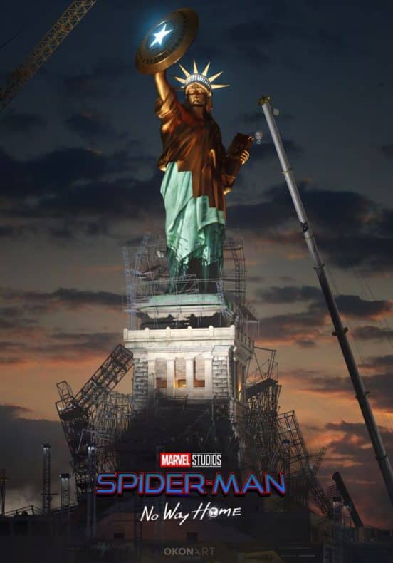 Así luce la Estatua de la Libertad tributo al Capitán América en Spider-man: No Way Home