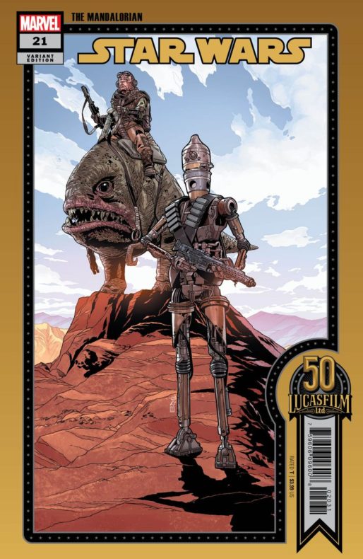 Star Wars 21 El mandaloriano portada altarnativa 50 aniversario Lucasfilm