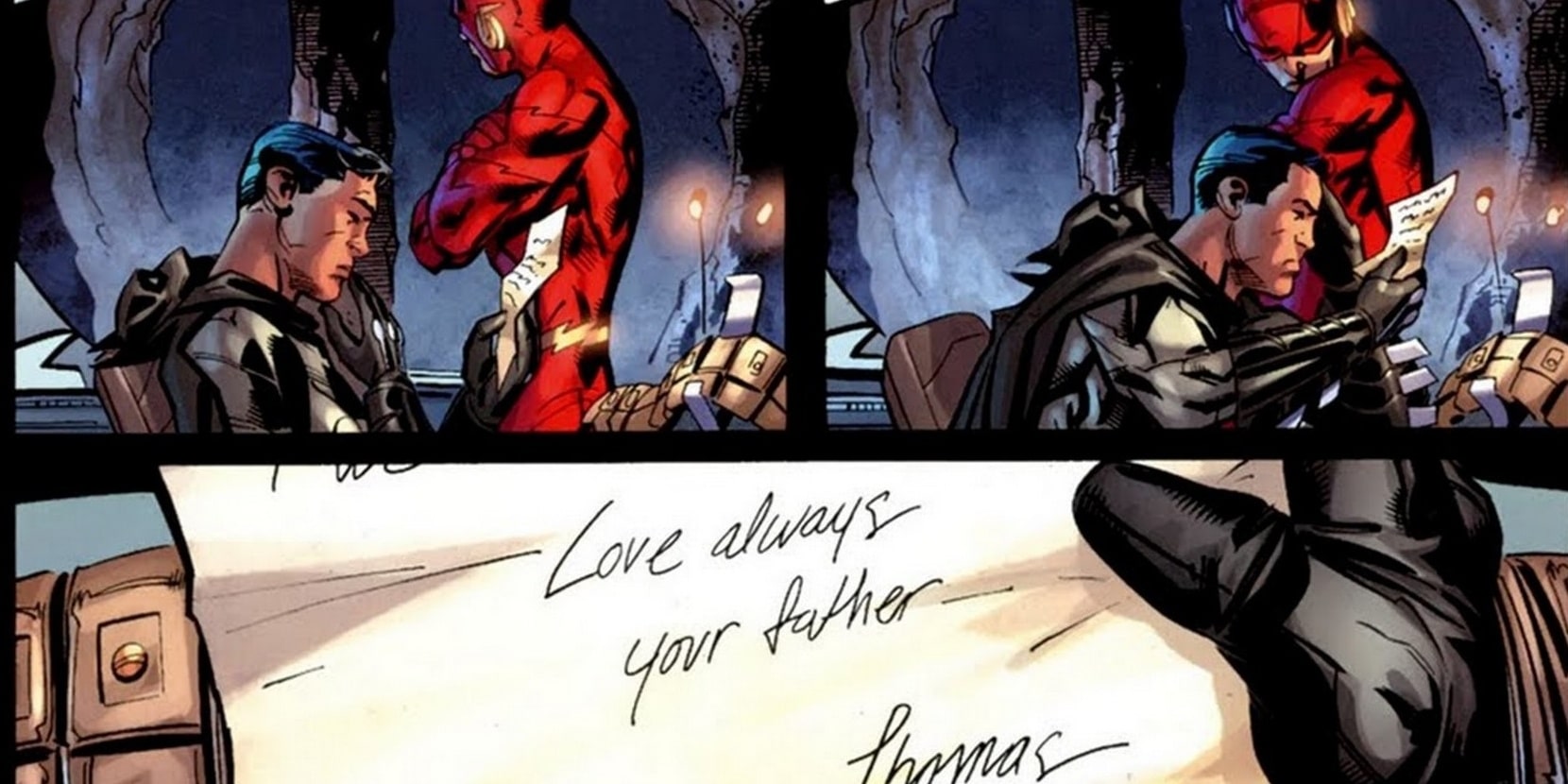 Se revela el mensaje completo que Thomas Wayne le envió a Bruce/Batman en  la serie original de Flashpoint