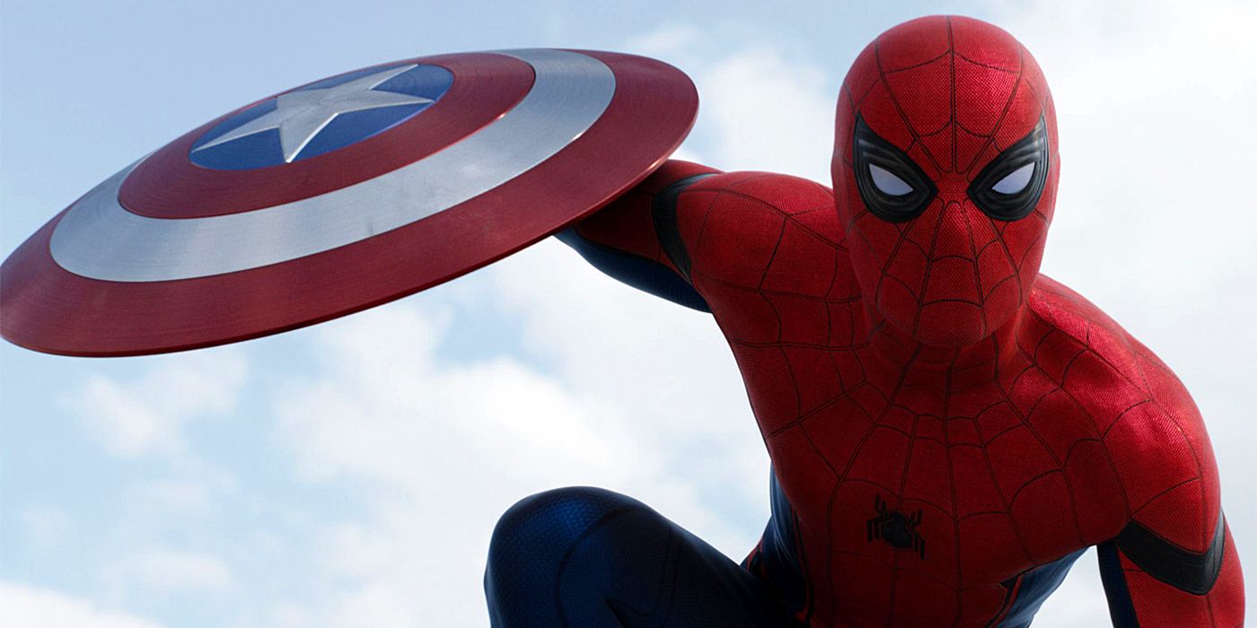 El icónico momento de Spider-Man y el escudo del Capitán América como tira  cómica de estilo retro