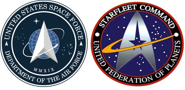 Escudos Fuerza Espacial de EEUU y Flota Estelar Star Trek