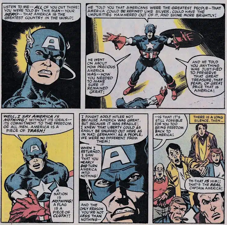 Captain America, discours héroïque, idéaux américains, réalité alternative, victoire morale