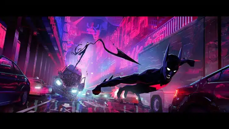 Batman Beyond película, DC Studios animación, Gotham futuro animado, Patrick Harpin director, Yuhki Demers concept art