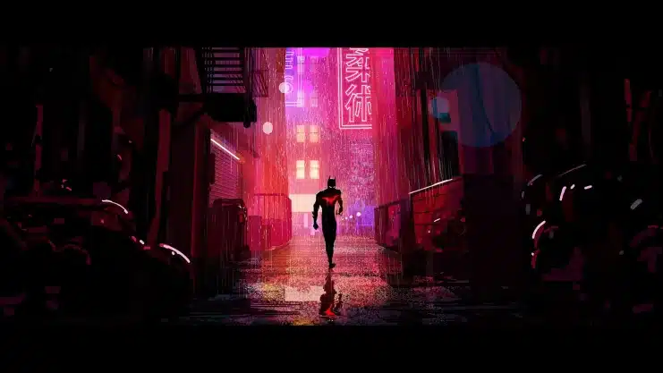 Batman Beyond película, DC Studios animación, Gotham futuro animado, Patrick Harpin director, Yuhki Demers concept art