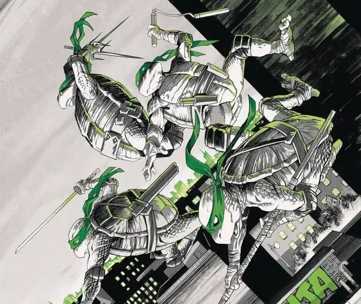 Jason Aaron Tortugas Ninja, Retour à New York TMNT, TMNT Alpha #1, TMNT Noir Blanc et Vert