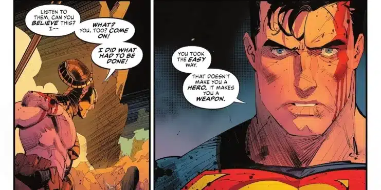 बैटमैन/सुपरमैन विश्व के सर्वश्रेष्ठ 24, सुपर हीरो नैतिकता, सुपर हीरो नियम, सुपरमैन हत्या नहीं करता