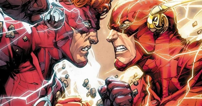 Wally West y Barry Allen enfrentados por ver quien es el mejor Flash