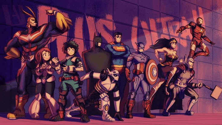 DC Comics, Kohei Horikoshi, Marvel, My Hero Academia, superhéroes