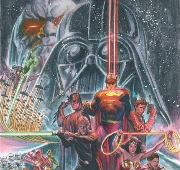 Alex Ross arte conceptual, Crossover Superman Star Wars, Proyecto cómic Superman Star Wars, Superman vs Darth Vader