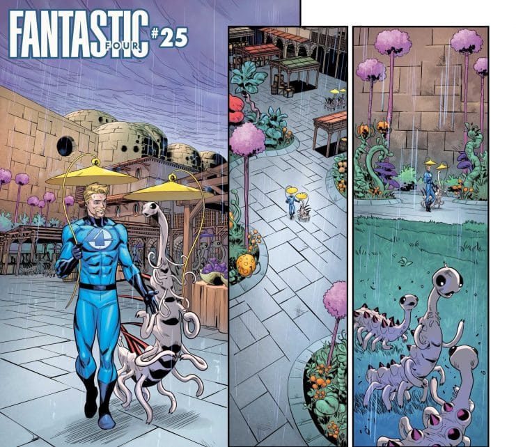 aventura planetaria Cuatro Fantásticos, Cuatro Fantásticos #25, Doctor Doom Hechicero Supremo, Johnny Storm alienígena