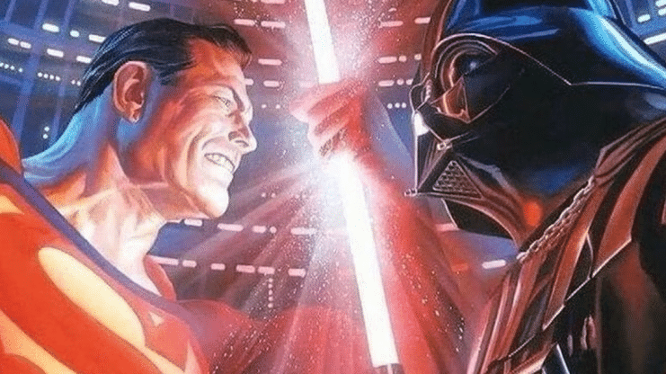 Alex Ross arte conceptual, Crossover Superman Star Wars, Proyecto cómic Superman Star Wars, Superman vs Darth Vader