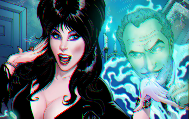 crossover de cómic, DC Comics y Dynamite Entertainment, Harley Quinn y Elvira, terror y humor irreverente